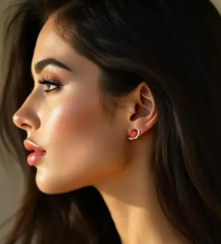 pendientes-de-plata-y-pasta-roja-136_JFH25003 modelo