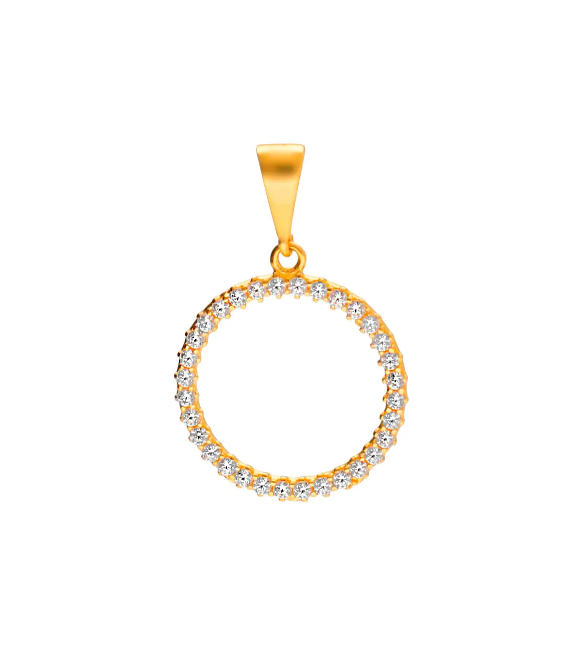 Colgante de oro 18k Circulo con circones 243_636-00616