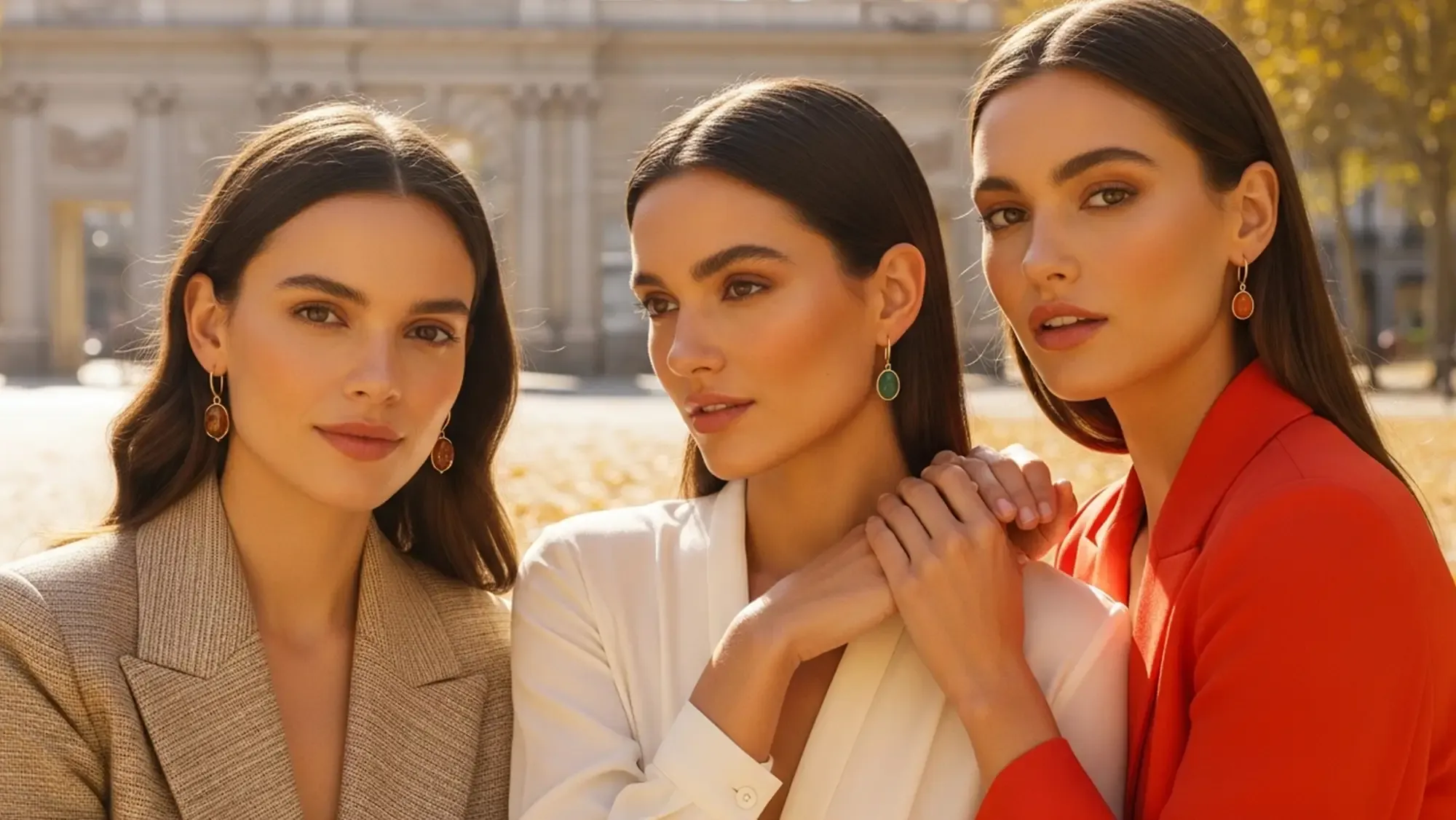 Pendientes con piedras otoñales 3 tonos tierra que iluminan tu piel con PODER