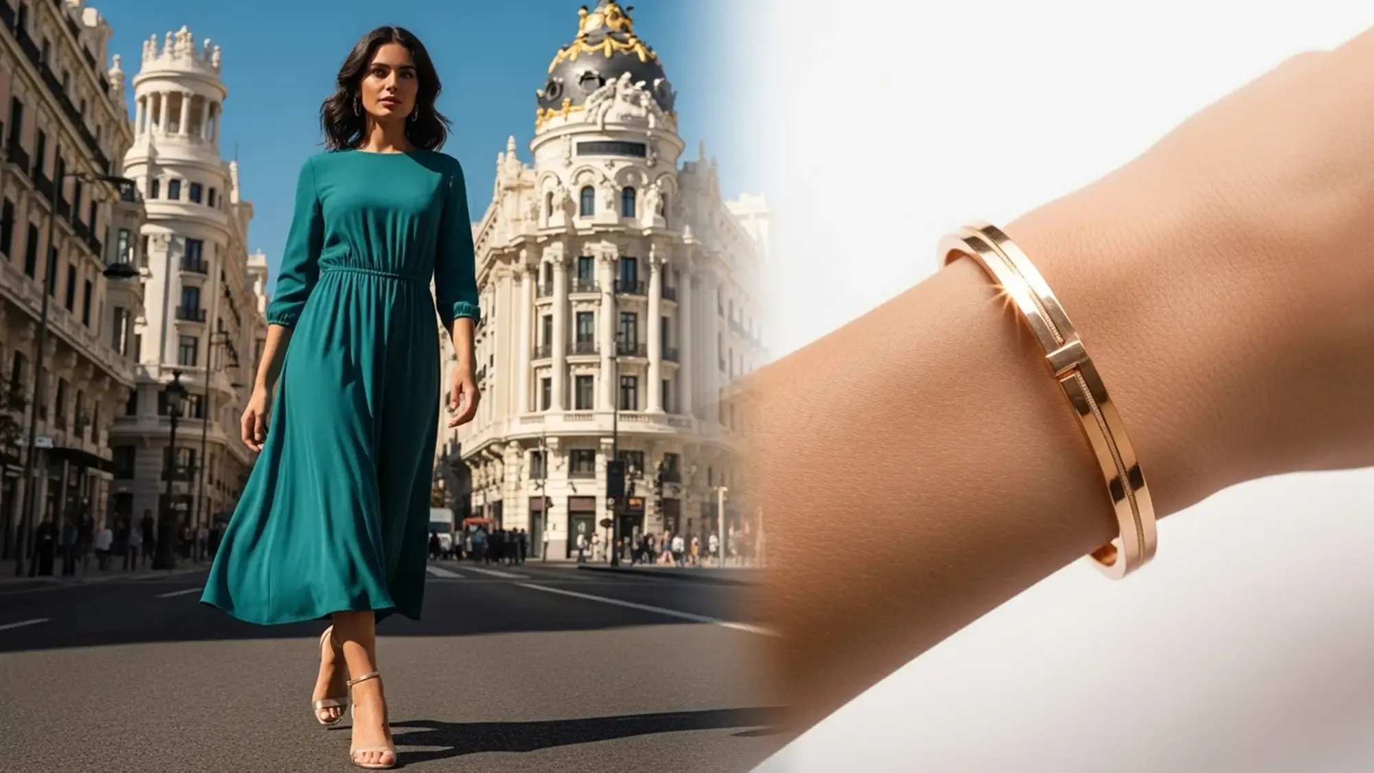 Pulseras rígidas de oro rosa la joya