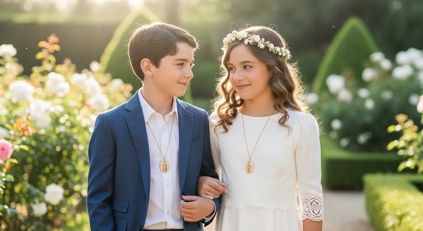 Medallas de comunion en oro 18k simbolo de fe y elegancia para este dia unico5