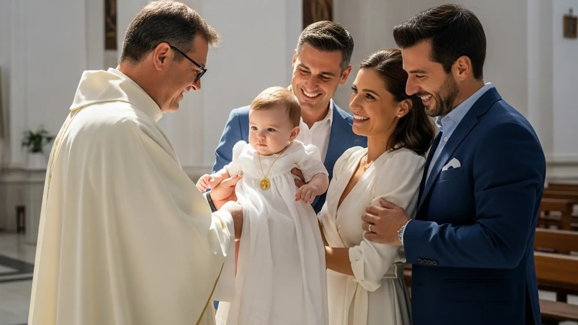 Medallas religiosas de bautizo en oro 18k un amuleto