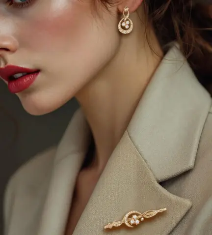 conjunto de broche y pendientes joyeria antigua 036_BB_25J2_10