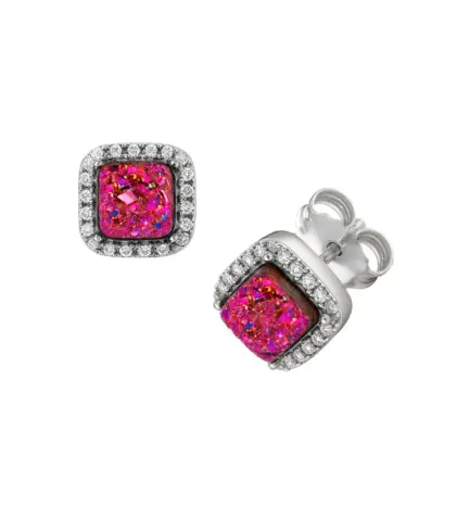 pendientes de plata agata drusa y circon 248_0421-1