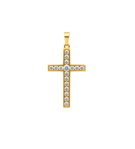 cruz de oro 18 ktes con circones y asa de escudo 038_LO-027-24MY02