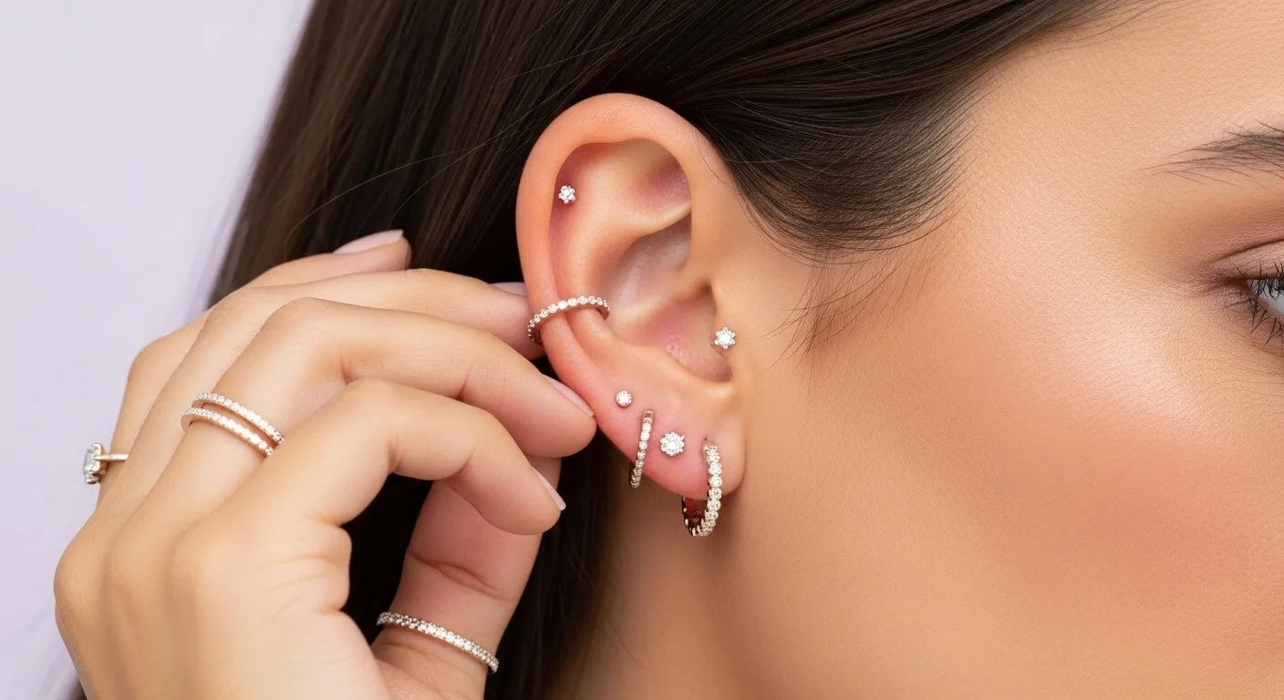 Ear Stacking La guia definitiva para combinar multiples pendientes de oro y plata con estilo5