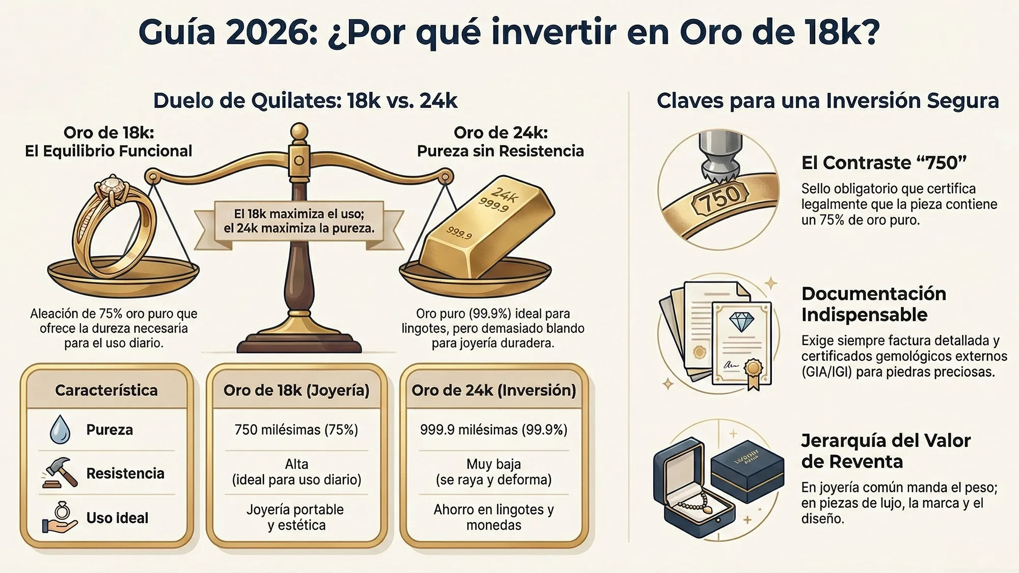 Invertir en oro de 18k en 2026 por que la joyeria sigue siendo un valor refugio seguro