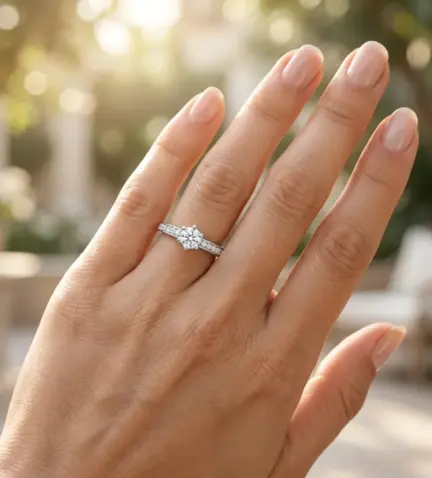 anillo de compromiso oro blanco 18k y diamantes de 0 52 ct 028 1013