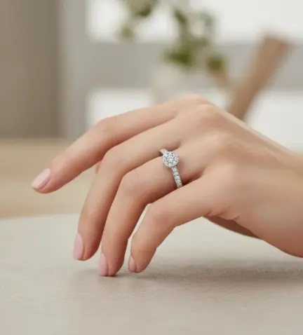 anillo de compromiso oro blanco con diamantes 028 1107