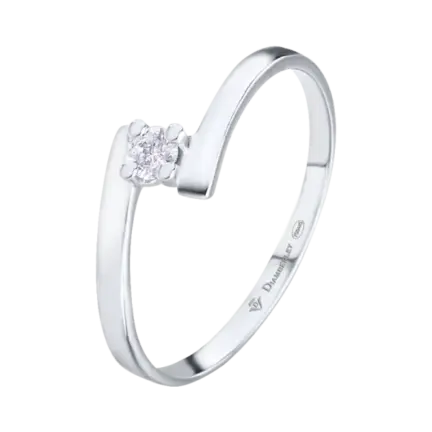 anillo de oro blanco 18 kts con diamante 008 ct b1de7c