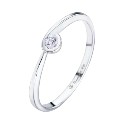 anillo de oro blanco 18 kts con diamante 008 ct e06052