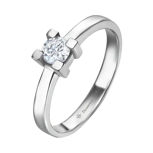Anillo de compromiso en oro blanco con diamante tipo solitario 028_1022 - 0,30ct