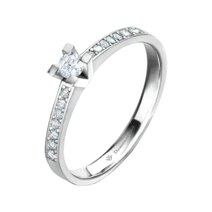 anillo de oro blanco 18 kts con diamantes 020 ct 971001