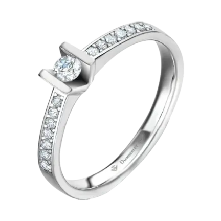 anillo de oro blanco 18 kts con diamantes 020 ct e31c86