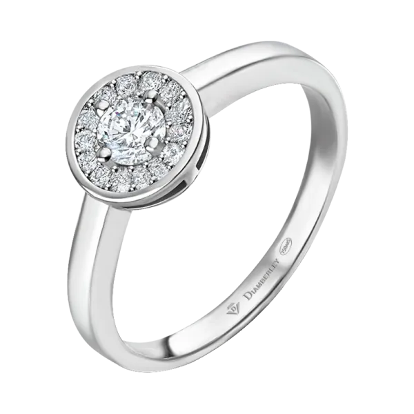 anillo de oro blanco con diamantes 012 ct fedbd7