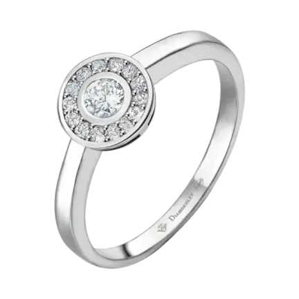anillo de oro blanco con diamantes 013 ct c51841