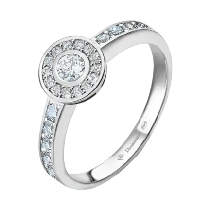 anillo de oro blanco con diamantes 022 ct c0bf3e
