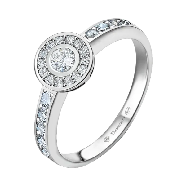 anillo de oro blanco con diamantes 022 ct c0bf3e