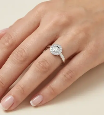 anillo de oro blanco con diamantes 1100