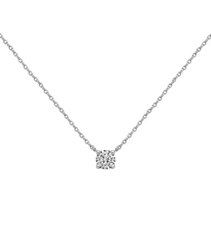 gargantilla de oro blanco 18k con brillante biselado 243_679-0034X