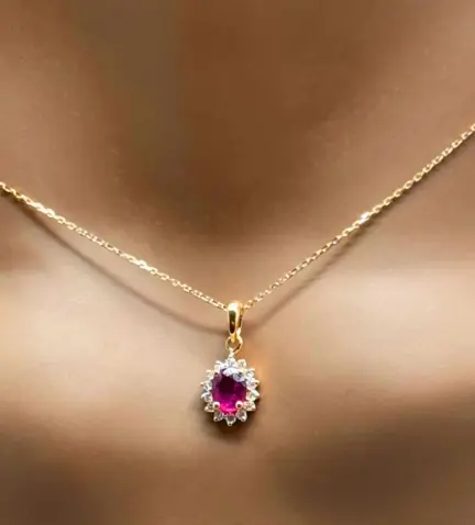 gargantilla de oro con rubi y brillantes 243 376 00605 11