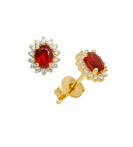 pendientes de oro ley 18k con rubi y brillantes 243_376-00552